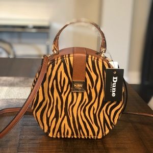 NWT Dune London Round Animal Print Calf Hair Purse